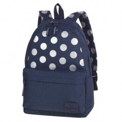 Plecak miejski CoolPack CP STREET SILVER DOTS/BLUE niebieski w kropki A572