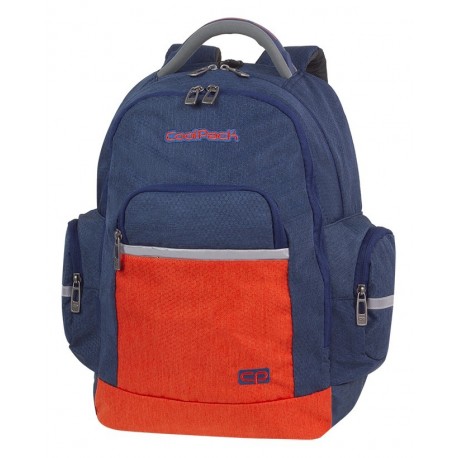 Plecak młodzieżowy CoolPack CP BRICK COLOR FUSION NAVY granat z pomarańczem A542 - Cool-pack.pl