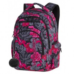 FLASH Plecak do szkoły CoolPack CP - RED & BLACK FLOWERS 29L - A240 + POMPON gratis!