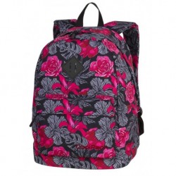 Plecak miejski CoolPack CP CROSS EVA RED & BLACK FLOWERS hiszpańskie kwiaty - A242