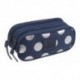 Saszetka podwójna CoolPack CLEVER Silver Dots Blue niebieski w kropki A573 - Cool-pack.pl