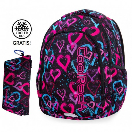 Plecak do klas 1-3 CoolPack CP PRIME DRAWING HEARTS kolorowe serca + GRATIS - Cool-pack.pl