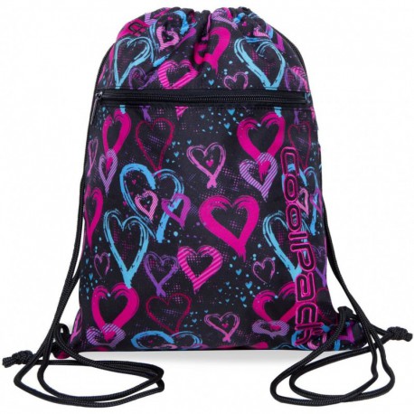 Worek na buty / na sznurkach CoolPack CP VERT DRAWING HEARTS kolorowe serca - Cool-pack.pl