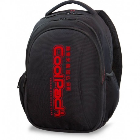Plecak młodzieżowy CoolPack CP JOY XL SUPER RED czarny z czerwonym napisem - Cool-pack.pl