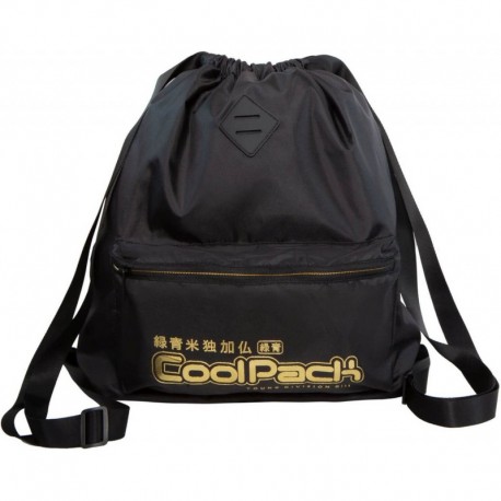 Plecak worek na plecy CoolPack CP URBAN SUPER GOLD czarny ze złotym napisem - Cool-pack.pl