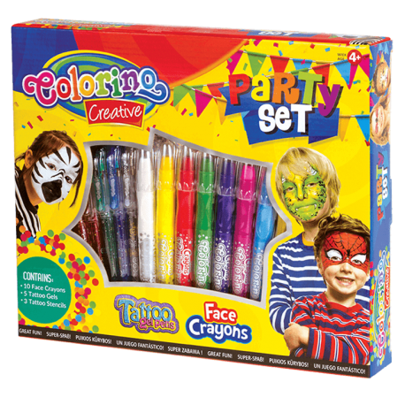 Zestaw do malowania twarzy Colorino Party Set (kredki do twarzy + długopisy do tatuażu) - Cool-pack.pl
