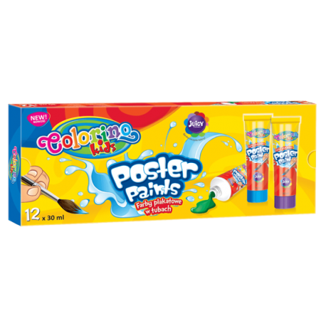 Farby plakatowe w tubach 12 x 30ml COLORINO - Cool-pack.pl