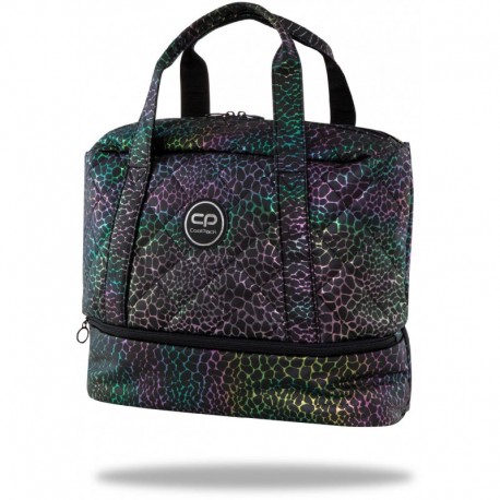 Torba sportowa W PANTERKĘ damska pikowana CoolPack CP LUNA LEATHER GLAM czarna HOLO - Cool-pack.pl