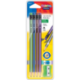 Zestaw ołówków trójkątnych z gumką Colorino z temperówką HB plus 
