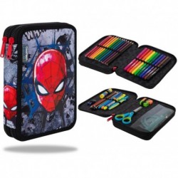 Piórnik dwukomorowy z pełnym wyposażeniem dla dzieci CoolPack SPIDERMAN JUMPER XL