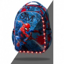ŚWIECĄCY plecak szkolny dla pierwszoklasisty SPIDERMAN CoolPack JOY S niebieski LED