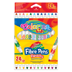 Flamastry dwukolorowe Colorino dla dzieci 12 sztuk 24 kolory