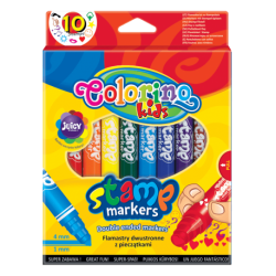 Flamastry dwustronne z pieczątkami 10 sztuk Colorino kids
