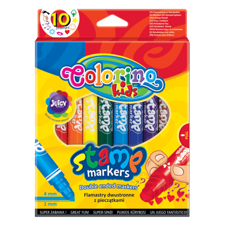 Flamastry dwustronne z pieczątkami 10 sztuk Colorino kids - Cool-pack.pl