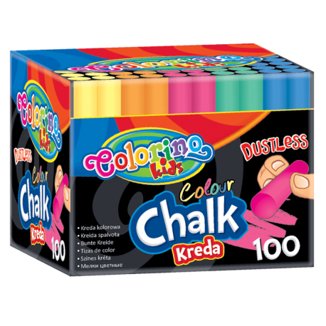 Kreda kolorowa bezpyłowa 5 kolorów dla dzieci 100 sztuk Colorino