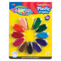 Kredki świecowe plastikowe Easy Grip dla małych dzieci 12 kolorów Coloriono