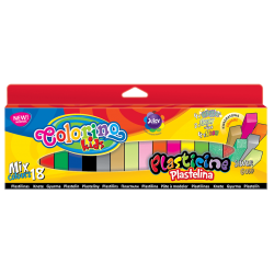 Plastelina kwadratowa 18 kolorów MIX COLOURS Colorino kids