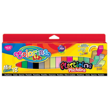 Plastelina kwadratowa 18 kolorów MIX COLOURS Colorino kids - Cool-pack.pl