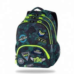 Plecak młodzieżowy CoolPack CP BENTLEY BADGES B GREEN zielone moro z naszywkami dla chłopca