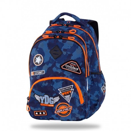 Plecak młodzieżowy CoolPack CP BENTLEY BADGES B NAVY granatowy z naszywkami dla chłopca - Cool-pack.pl