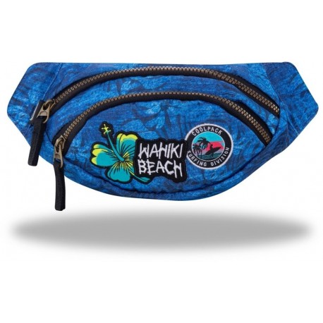 Saszetka / nerka na pas CoolPack CP ALBANY BADGES G BLUE niebieska blue TROPIKALNA dla dziewczyn - Cool-pack.pl