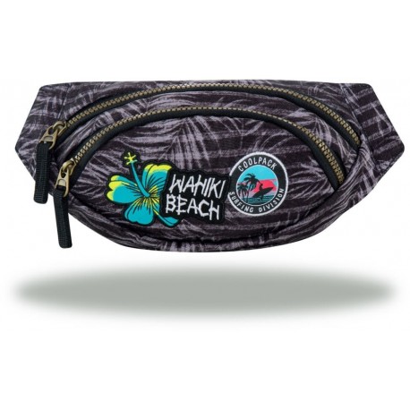 Saszetka / nerka na pas CoolPack CP ALBANY BADGES G GREY szara TROPIKALNA z naszywkami dla dziewczyn - Cool-pack.pl
