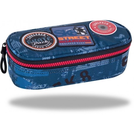 Piórnik usztywniany ETUI CoolPack CP CAMPUS BADGES B BLUE niebieski skate z naszywkami - Cool-pack.pl