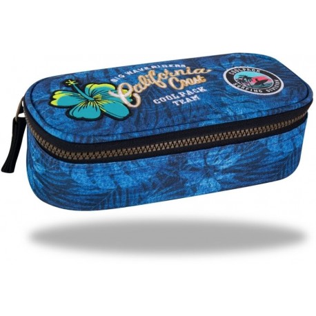 Piórnik usztywniany ETUI CoolPack CP CAMPUS BADGES G BLUE niebieski TROPIKALNY z naszywkami dla dziewczyn - Cool-pack.pl