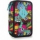 Piórnik trzykomorowy Z WYPOSAŻENIEM CoolPack CP JUMPER III 3 WIGGLY EYES PINK kolorowy - Cool-pack.pl