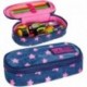 Piórnik jeansowy CoolPack CP saszetka z klapką CAMPUS STARS w różowe gwiazdy - Cool-pack.pl