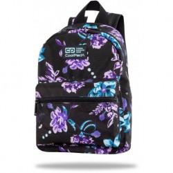 Mały plecak CoolPack miejski damski VIOLET DREAM czarny z kwiatami DINKY 12”