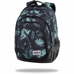 Plecak szkolny CoolPack młodzieżowy GREEN HAWK czarny w tropikalne liście DRAFTER 17"
