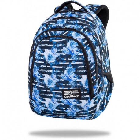 Plecak młodzieżowy do szkoły CoolPack niebieski w kwiaty Blue Marine
