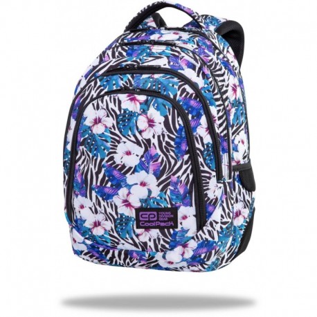 Plecak szkolny młodzieżowy CoolPack w kwiaty tropikalny Flower Zebra