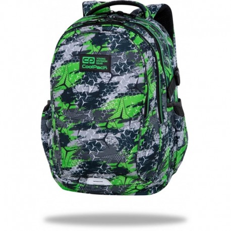 Plecak chłopięcy do szkoły CoolPack Triogreen zielony szary Factor CP