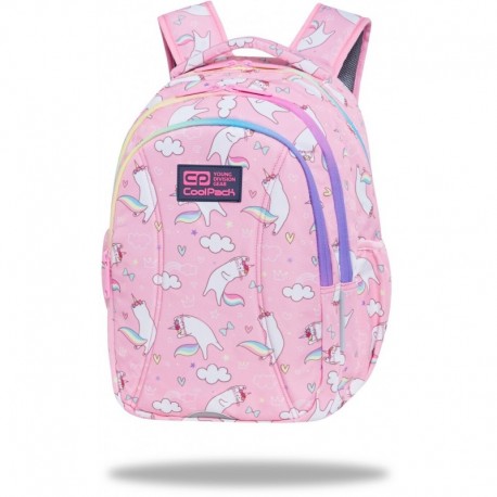 Plecak dla dziewczynki CoolPack różowy z kotem do pierwszej klasy