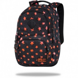 Czarny plecak jeans pomarańczowe gwiazdki CoolPack DENIM ORANGE STARS damski DART CP 17”