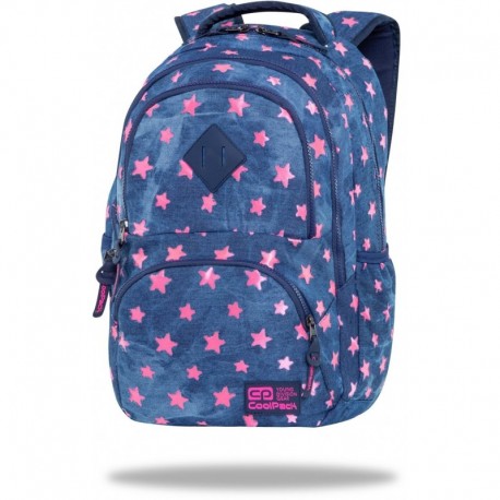 Dżinsowy plecak szkolny w gwiazdy CoolPack DENIM PINK STARS damski DART CP 17”