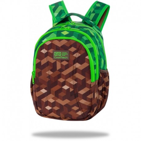 Plecak szkolny dla pierwszoklasisty CoolPack zielony w bloki chłopięcy