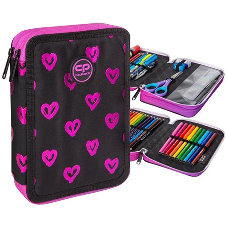 Piórnik Coolpack CP z wyposażeniem JUMPER XL dwukomorowy ELECTRA HEARTS - Cool-pack.pl