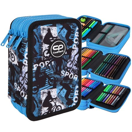 Piórnik z wyposażeniem ROWERY niebieski CoolPack CP BIKERS JUMPER 3 - Cool-pack.pl