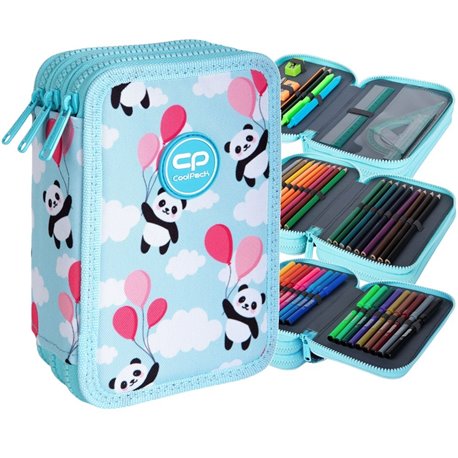 Piórnik z wyposażeniem w pandy CoolPack CP PANDA BALLONS JUMPER 3 trzykomorowy - Cool-pack.pl